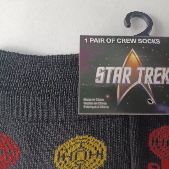 Star Trek Crew Socks NEW Size Mens 6-12 Novelty -1 Pair -Quirky -Logo -Trekkie - Picture 2 of 9